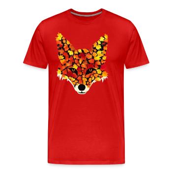 Fuchs aus Herbstblättern - Männer Premium Bio T-Shirt - Rot - Vorne - Damien (186cm)