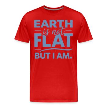 Satire Terre plate Blagues ironiques - T-shirt bio Premium Homme - rouge - Devant - Damien (186cm)