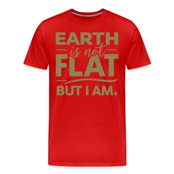Satire Terre plate Blagues ironiques - T-shirt bio Premium Homme - rouge - Devant - Damien (186cm)