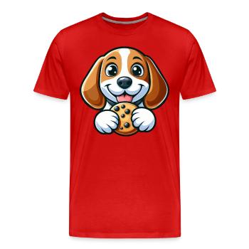 Süßer Beagle Hund süße Kekse Nachtisch - Männer Premium Bio T-Shirt - Rot - Vorne - Damien (186cm)