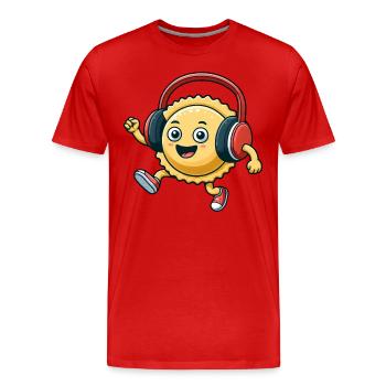 Ravioli Pasta Italiener Techno Tanzen Cartoon - Männer Premium Bio T-Shirt - Rot - Vorne - Damien (186cm)