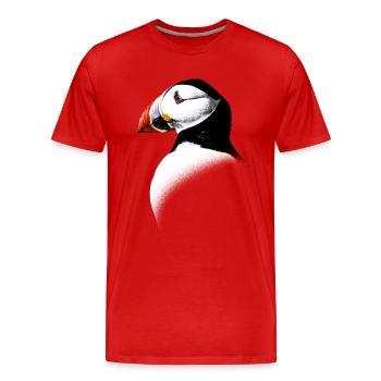 Atlantic Puffin - Men's Premium Organic T-Shirt - red - Front - Damien (186cm)