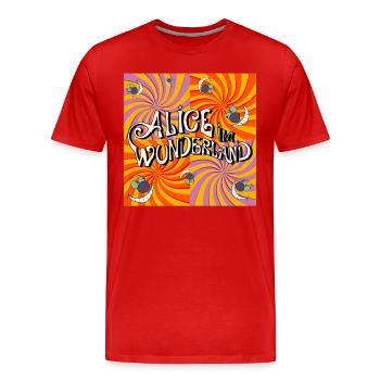 Alice Au Pays Des Merveilles Monde À L’Envers - T-shirt bio Premium Homme - rouge - Devant - Damien (186cm)