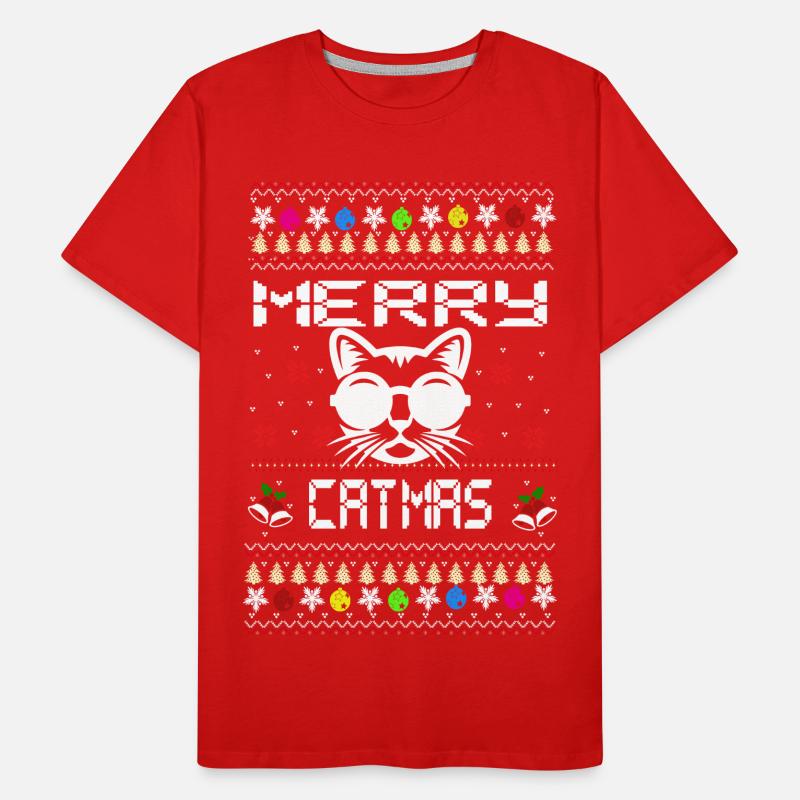 Conception de Noël - Joyeux CATMAS T-shirt bio Premium Homme