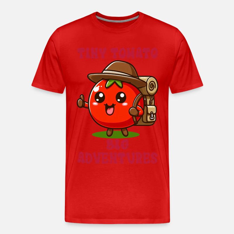 Tiny Tomato - Big Adventures - Männer Premium Bio T-Shirt - Rot