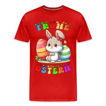 Happy Easter - Men's Premium Organic T-Shirt - red - Front - Damien (186cm)