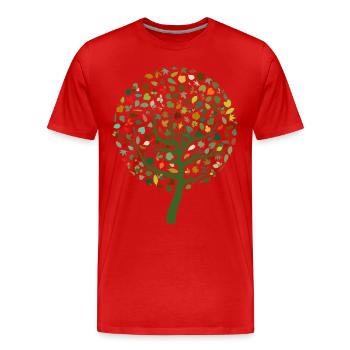 Feuilles de saison - T-shirt bio Premium Homme - rouge - Devant - Damien (186cm)