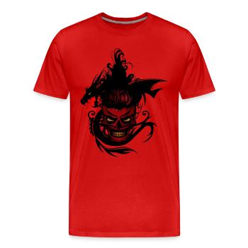 chinese tribal dragon head fantasy skull - Men's Premium Organic T-Shirt - red - Front - Damien (186cm)