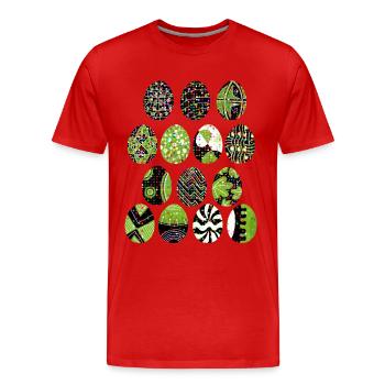 Osterei - Männer Premium Bio T-Shirt - Rot - Vorne - Damien (186cm)