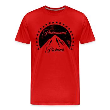 Paramount Pictures Logo Noir De Style Vintage - T-shirt bio Premium Homme - rouge - Devant - Damien (186cm)