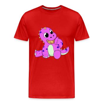 Dino Dinosaurier Fantasy Kinder Baby Kleinkind - Männer Premium Bio T-Shirt - Rot - Vorne - Damien (186cm)