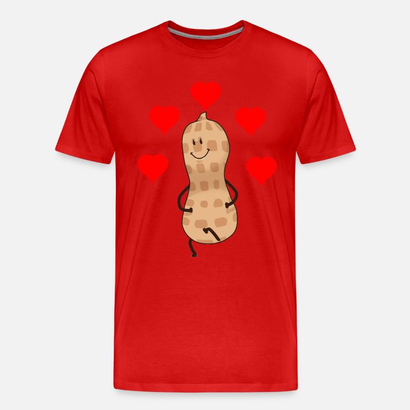 Herzlich Erdnuss Nuss Geschenkidee Valentin - Männer Premium Bio T-Shirt - Rot