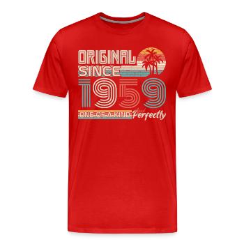 1959 Jubiläum 1959 geboren 1959 Jubiläum - Männer Premium Bio T-Shirt - Rot - Vorne - Damien (186cm)