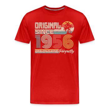 1956 anniversaire 1956 né en 1956 anniversaire - T-shirt bio Premium Homme - rouge - Devant - Damien (186cm)