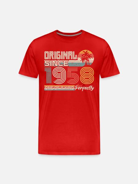 1958 Fødselsdag 1958 Født i 1958 Jubilæum - Herre Premium T-shirt økologisk - rød