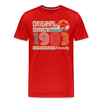 1983 Jubiläum 1983 geboren 1983 Jubiläum - Männer Premium Bio T-Shirt - Rot - Vorne - Damien (186cm)
