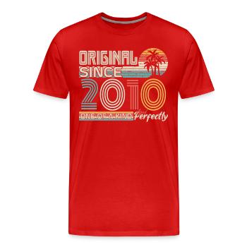 2010 anniversaire 2010 né en 2010 anniversaire - T-shirt bio Premium Homme - rouge - Devant - Damien (186cm)