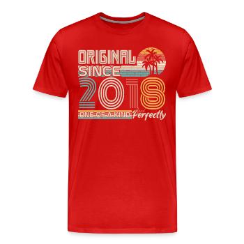 2018 anniversary 2018 born in 2018 anniversary - Men's Premium Organic T-Shirt - red - Front - Damien (186cm)