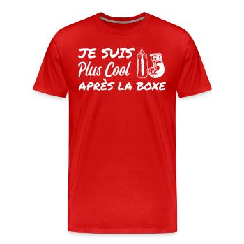 Ich bin cooler nach dem Boxen | Box-Humor - Männer Premium Bio T-Shirt - Rot - Vorne - Damien (186cm)