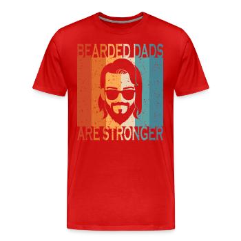 Bearded Dads Are Sronger - Männer Premium Bio T-Shirt - Rot - Vorne - Damien (186cm)