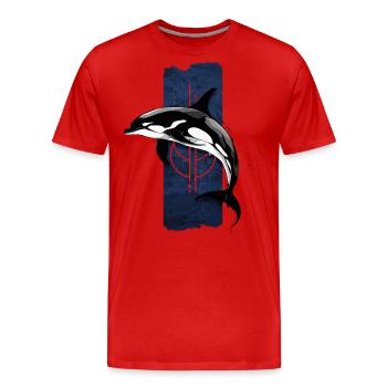 Ocean Monarch: Majestätischer Schwertwal - Männer Premium Bio T-Shirt - Rot - Vorne - Damien (186cm)