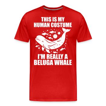 Beluga Whale Women Men Animal Beluga Whale Lover - T-shirt bio Premium Homme - rouge - Devant - Damien (186cm)