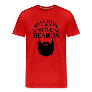 Real Dads have Beards - Men's Premium Organic T-Shirt - red - Front - Damien (186cm)