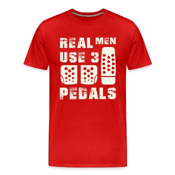 Real Men Pedals Shirts - Männer Premium Bio T-Shirt - Rot - Vorne - Damien (186cm)