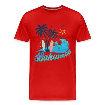 Bahamas holiday sun beach - Men's Premium Organic T-Shirt - red - Front - Damien (186cm)