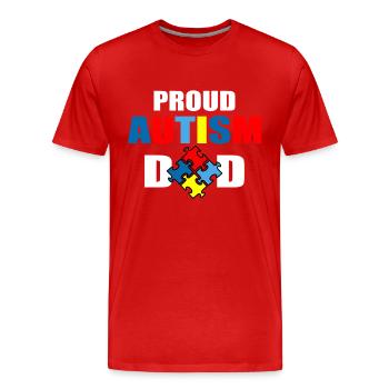 Proud autism dad - Men's Premium Organic T-Shirt - red - Front - Damien (186cm)