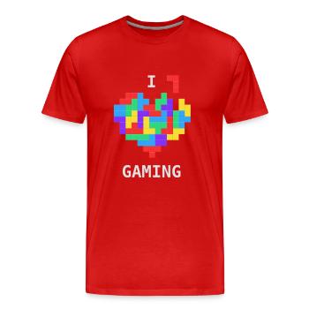 I love gaming! (Gift) - Men's Premium Organic T-Shirt - red - Front - Damien (186cm)