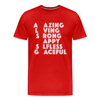 Mère - Fête des mères cadeau fête des mères - T-shirt bio Premium Homme - rouge - Devant - Damien (186cm)