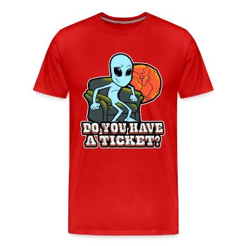Avez-vous un billet étranger - T-shirt bio Premium Homme - rouge - Devant - Damien (186cm)