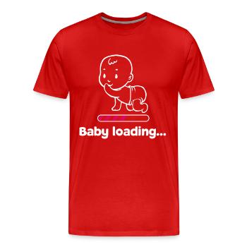 Bébé enceinte bébé ventre grossesse Parents - T-shirt bio Premium Homme - rouge - Devant - Damien (186cm)