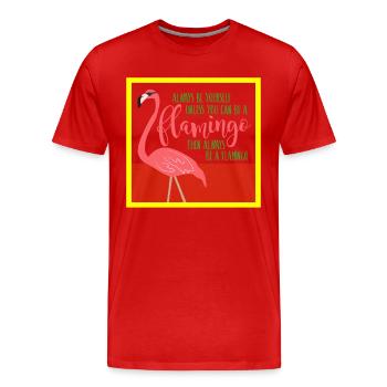 Sommer Flamingo - Männer Premium Bio T-Shirt - Rot - Vorne - Damien (186cm)