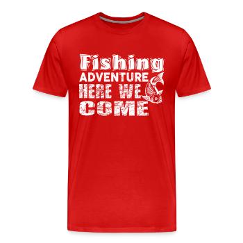 Fishing Anglers Fishing Fish Fishing Gift - Men's Premium Organic T-Shirt - red - Front - Damien (186cm)
