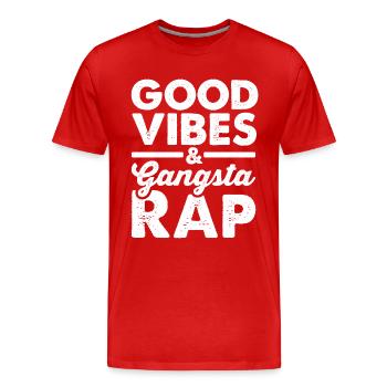 Gangsta Musique Français Rapper Hip Hop Rapper - T-shirt bio Premium Homme - rouge - Devant - Damien (186cm)