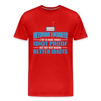 Netzwerktechniker Informatik Netzwerk Technk IT - Männer Premium Bio T-Shirt - Rot - Vorne - Damien (186cm)