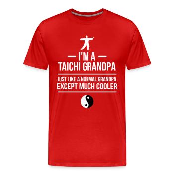 Taichi Opa Großvater Tai chi Taiji Aikido Kämpfer - Men's Premium Organic T-Shirt - red - Front - Damien (186cm)