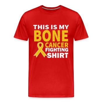 Knochenkrebs Knochen Krebs Survivor Bändchen Chemo - Männer Premium Bio T-Shirt - Rot - Vorne - Damien (186cm)