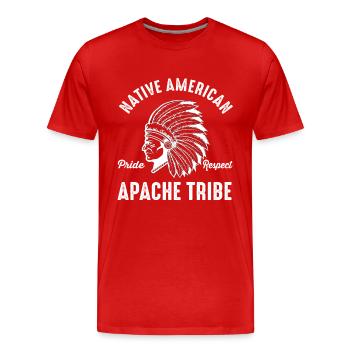 Apache Tribe Native American Indian USA Indien - T-shirt bio Premium Homme - rouge - Devant - Damien (186cm)