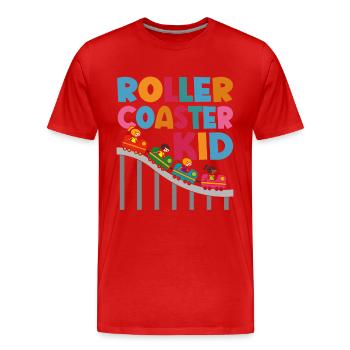 Roller Coaster Amusement Park Amusement Park - Men's Premium Organic T-Shirt - red - Front - Damien (186cm)