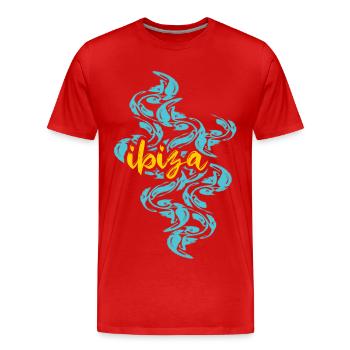 Ibiza Îles Baléares Fleurs - T-shirt bio Premium Homme - rouge - Devant - Damien (186cm)