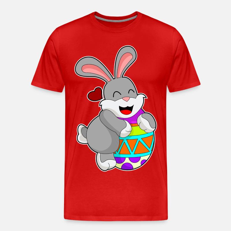 Hase Ei - Männer Premium Bio T-Shirt - Rot