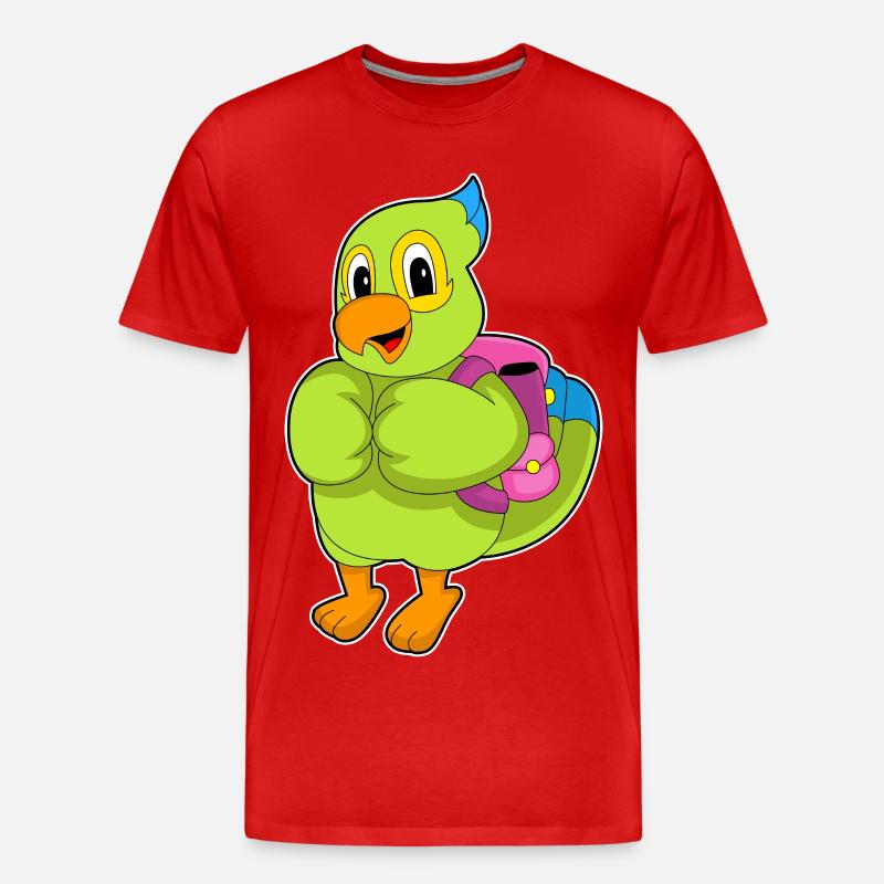 Parrot Student Backpack School - T-shirt bio Premium Homme - rouge