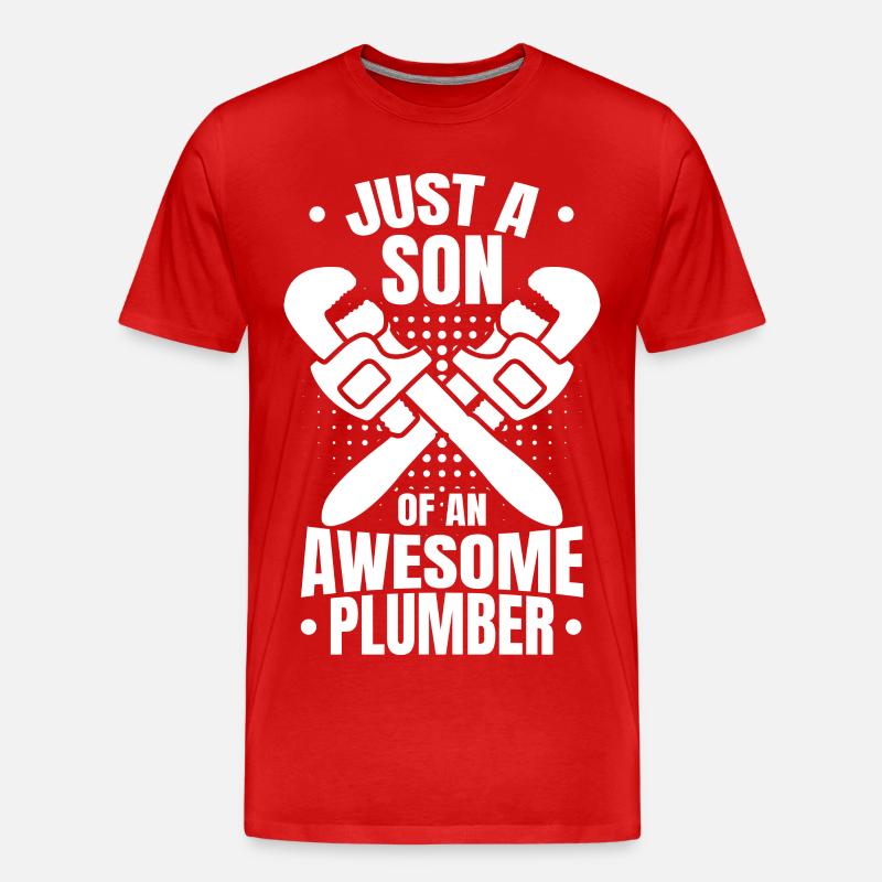 Klempner Junge - Männer Premium Bio T-Shirt - Rot