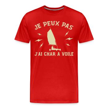 Ich kann nicht Ich habe Sandsegeln Geschenk Sport Humor - Männer Premium Bio T-Shirt - Rot - Vorne - Damien (186cm)