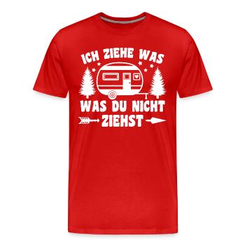 Ich ziehe was was du nicht ziehst Wohnwagen Camper - Männer Premium Bio T-Shirt - Rot - Vorne - Damien (186cm)