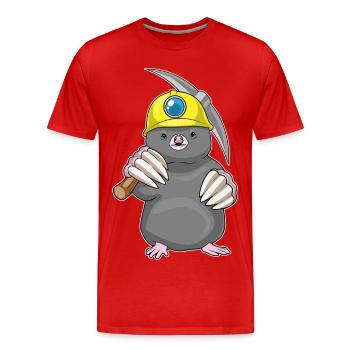 Mineur de taupe Pioche Exploitation minière - T-shirt bio Premium Homme - rouge - Devant - Damien (186cm)