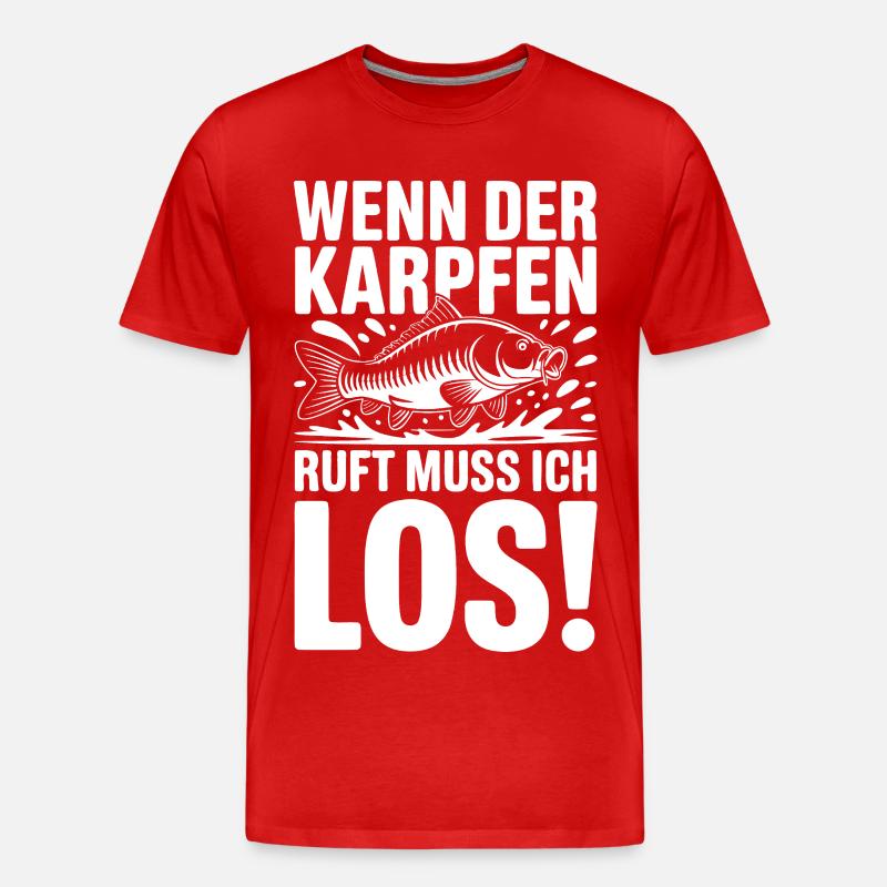 Wenn der Karpfen ruft - Männer Premium Bio T-Shirt - Rot